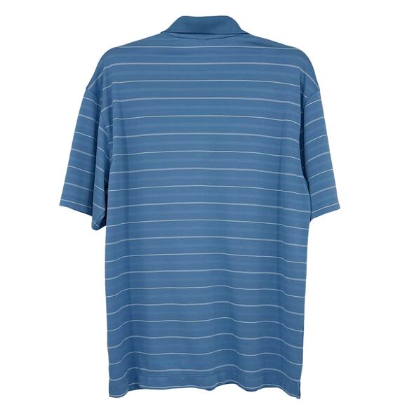 Nike Golf Blue Striped Polo, M - Picture 3 of 8
